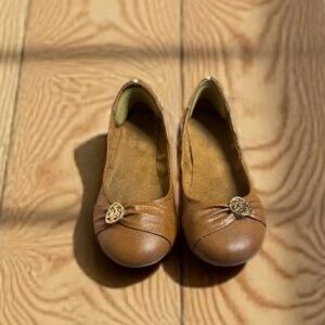 Call It Spring Women's 7 Cognac Tan Ruched Ballet Flats Office Wear